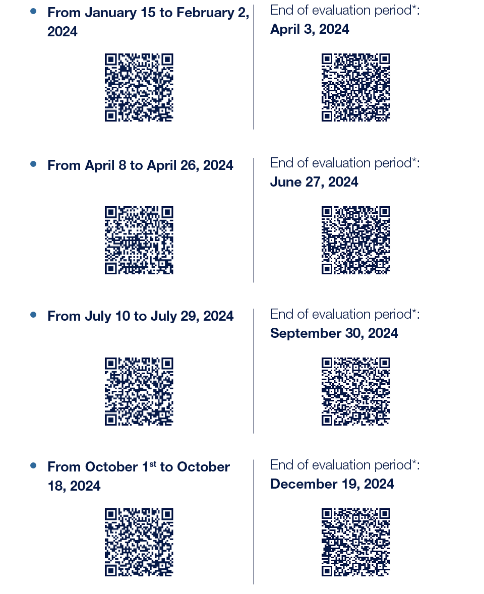 Key dates of the ANSM filing calendar